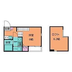 ハーモニーテラス平出町2 1Kの間取図画像