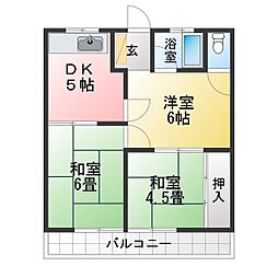 五才美ハイツ 3DKの間取図画像