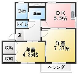 アネックス79 2DKの間取図画像