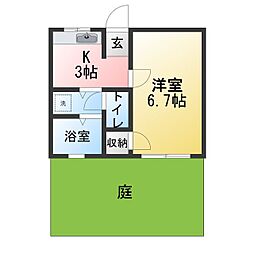 アークハイツ10 1Kの間取図画像