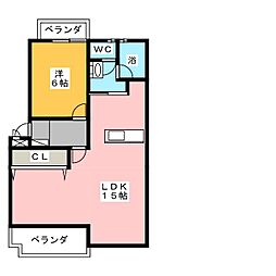シティーハウスマキ 1LDKの間取図画像