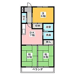 ドミールアオキ 2LDKの間取図画像