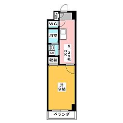 ドマーニ上小田井 1Kの間取図画像