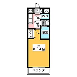 シャルトルーズ 1Kの間取図画像