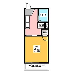 ウエストスクエア 1Kの間取図画像