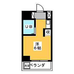 春里第一ビル ワンルームの間取図画像