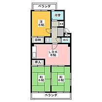 岡嶋グリーンハイツ  ｜ 愛知県名古屋市千種区御影町２丁目（賃貸マンション3LDK・2階・59.83㎡） その2