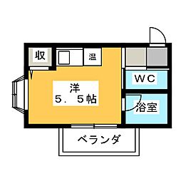 ルミエール城山 ワンルームの間取図画像
