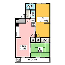 リアライズ自由ヶ丘 2階2LDKの間取り