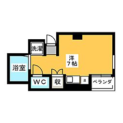 サンアップロイヤルガーデン広小路 ワンルームの間取図画像
