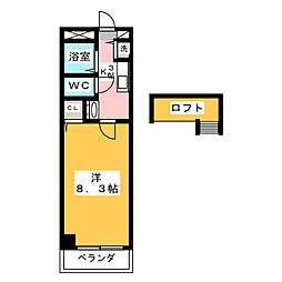 STUDIONANBU 1Kの間取図画像