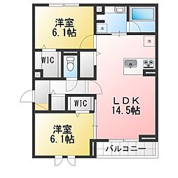 セレスティア唐山町 2LDKの間取図画像