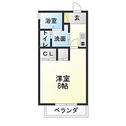 リエス千代田橋 1Kの間取図画像