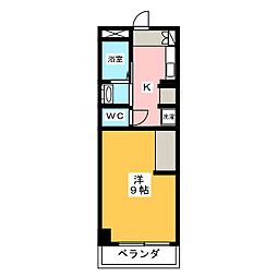 シフォン日和 ワンルームの間取図画像