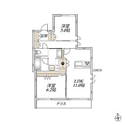 C'est sibon 2LDKの間取図画像