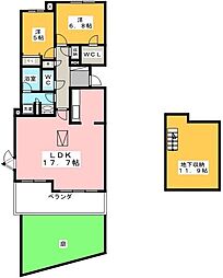 藤和ライブタウン鹿子殿 2LDKの間取図画像