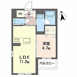 菫の杜 本山 1LDKの間取図画像