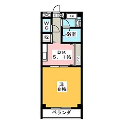 グラヴィティー本山 1DKの間取図画像