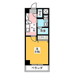 ジオステージ東山 1Kの間取図画像