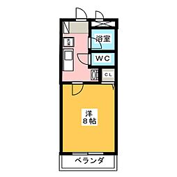 ラフィネ四ッ谷 1Kの間取図画像