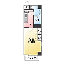 エクセレント本山 1Kの間取図画像