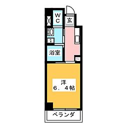 ワイズタワー新栄 8階1Kの間取り