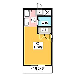 メゾン・ド・アールズ 3階1Kの間取り