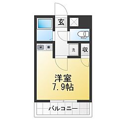 パークハイツみしま2 ワンルームの間取図画像