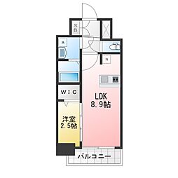 名古屋市中区新栄2丁目マンション 1LDKの間取図画像