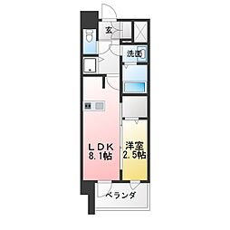 エスリード ザ・レガリア新栄ALTAIER 1LDKの間取図画像