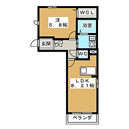 Evergarden千種1 1LDKの間取図画像