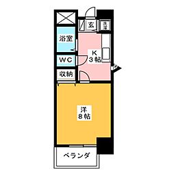 ノーブル千種 1Kの間取図画像