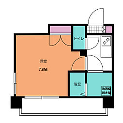 メイクス矢場町2 1Kの間取図画像