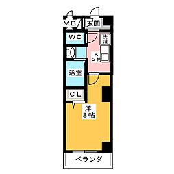 YMC葵 1Kの間取図画像