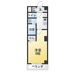 YMC葵 1Kの間取図画像