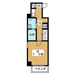 ライブコート千種 1Kの間取図画像