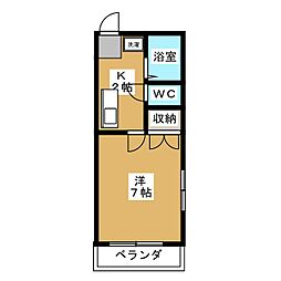 KOUYOU池下 1Kの間取図画像
