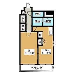 プロビデンス筒井 1LDKの間取図画像