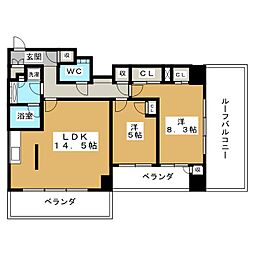 ラア・ケア覚王山 2LDKの間取図画像