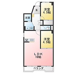 プラザフェニックス村松苑村松苑ビル 2LDKの間取図画像