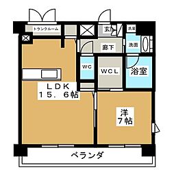 エスペランサ葵 1LDKの間取図画像