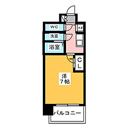 エスリード千種パークフロント 1Kの間取図画像