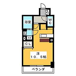 CasaGrandeAoi ワンルームの間取図画像