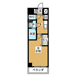 プレサンス新栄町ギャラント 1Kの間取図画像