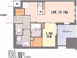 S-RESIDENCE千種belvia TOWER(べルヴィアタワー) 1LDKの間取図画像