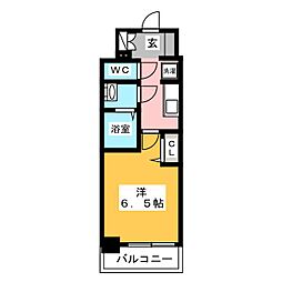 プレサンスTHE新栄 1Kの間取図画像