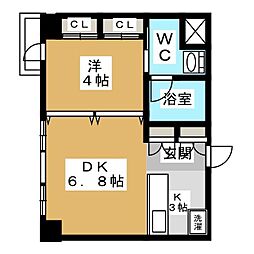 KDXレジデンス東桜1 1DKの間取図画像