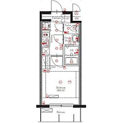 MAXIV名古屋 13階1Kの間取り