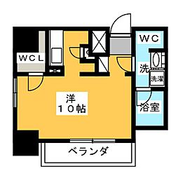 フォレスト那古野 5階ワンルームの間取り
