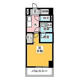 プレディアスタイル名古屋 7階1Kの間取り